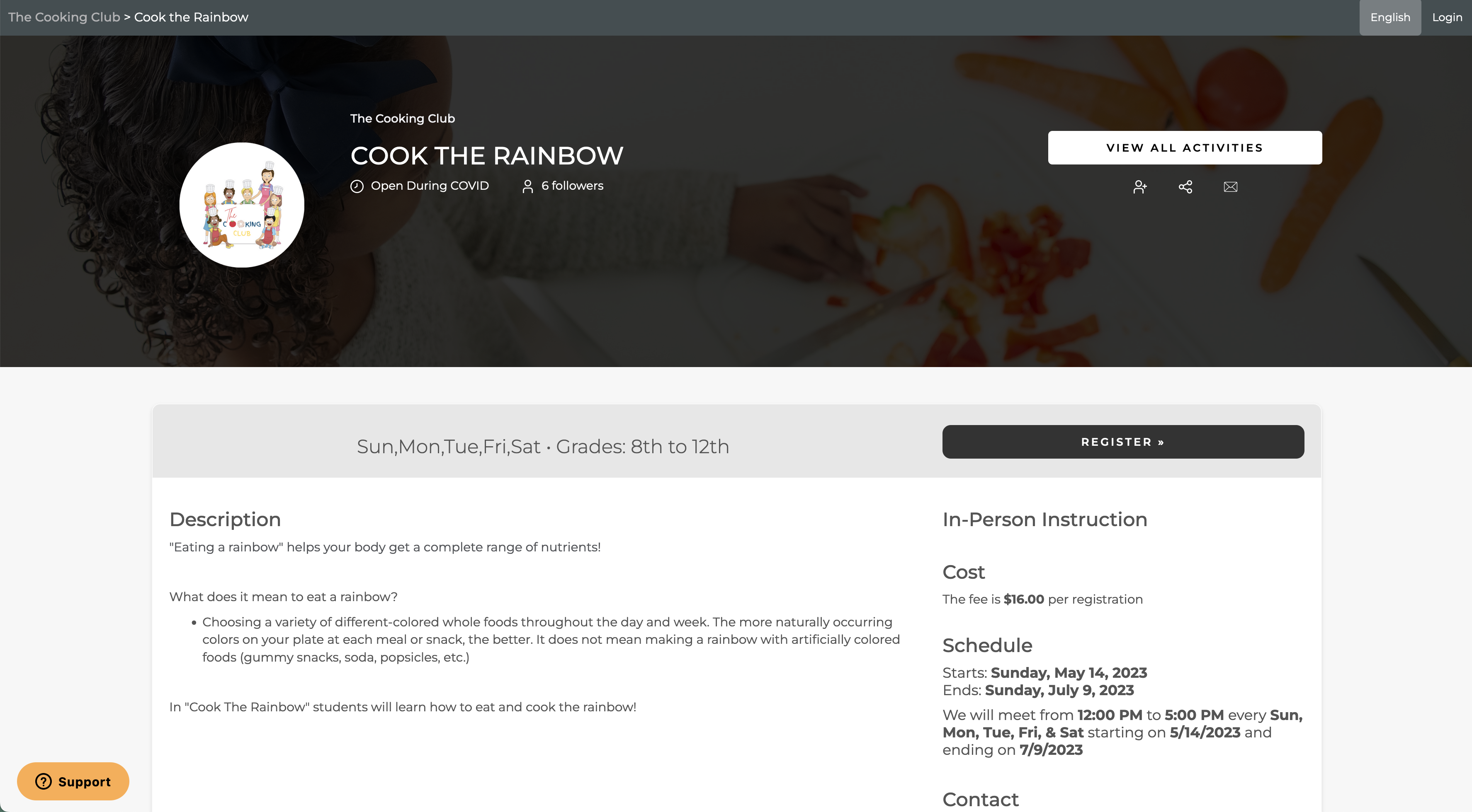 Cook the Rainbow sample activity
